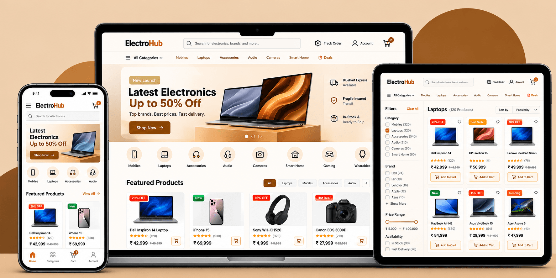 Electronics E-Commerce Platform with Shiprocket Delivery Integration